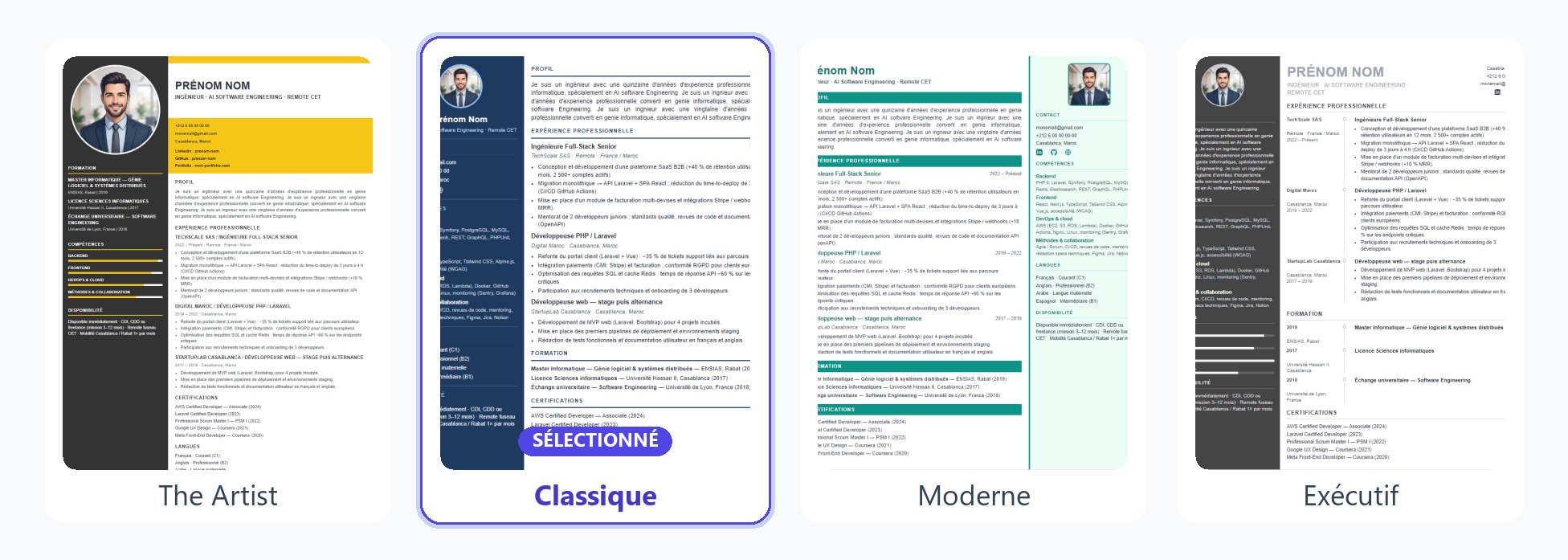 Choisir un modèle