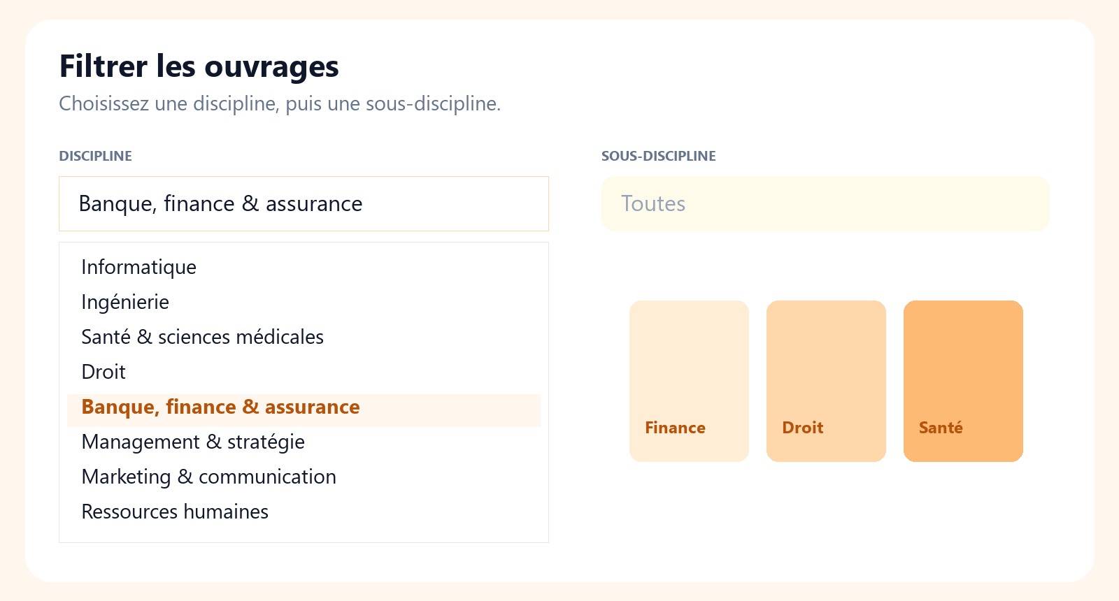 Choisir une discipline